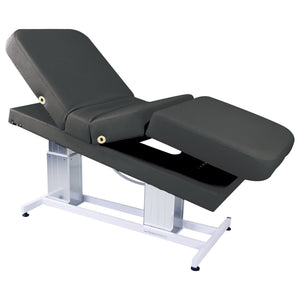 Spa treatment table with fully motorized dual pedestals for all spa treatments.